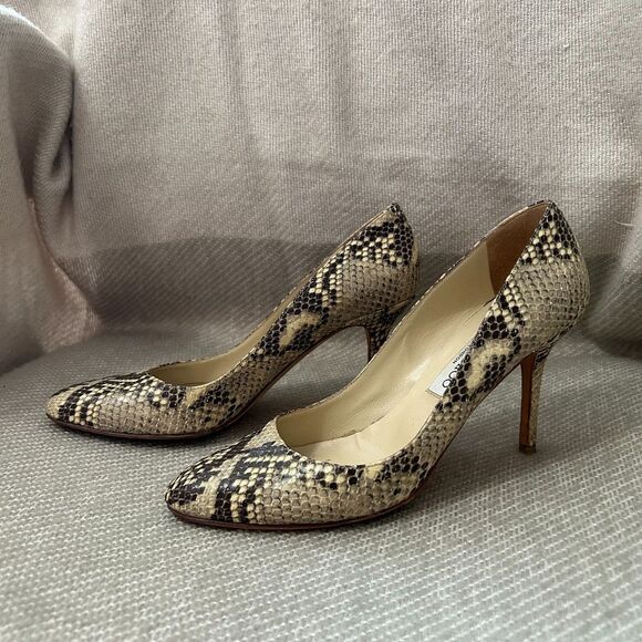 Jimmy Choo Gilbert Snakeskin Python Leather Pumps - Picture 3 of 14